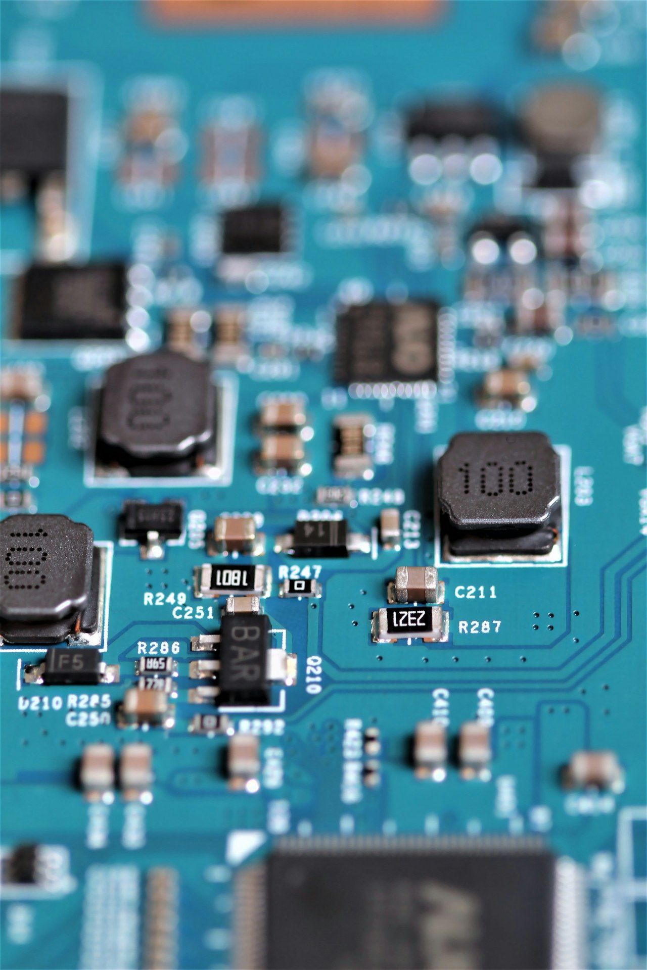 PCB layout and silkscreen detail