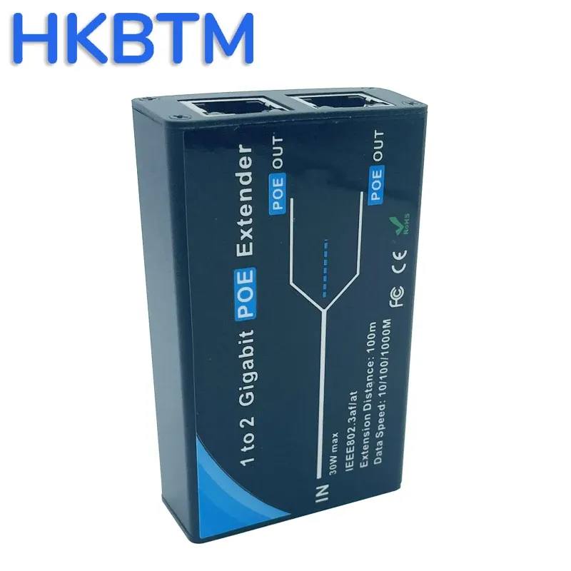 Gigabit 2 Port POE Extender, IEEE 802.3af/at PoE+ Standard, 10/100/1000Mbps, POE Repeater 100 meters(328 ft), Extender 5