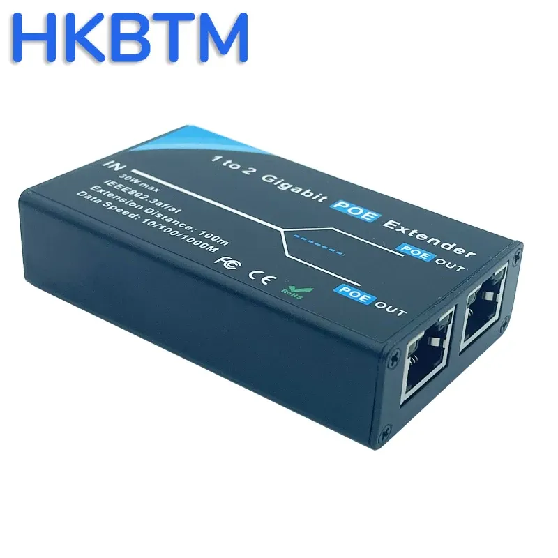 Gigabit 2 Port POE Extender, IEEE 802.3af/at PoE+ Standard, 10/100/1000Mbps, POE Repeater 100 meters(328 ft), Extender 3