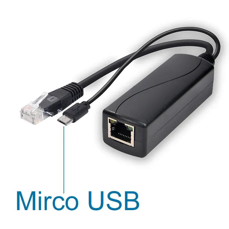 Gigabit PoE Splitter Micro USB/Type-C/DC Power over Ethernet for IP Camera/Raspberry PI/sensecap/Bobcat 4