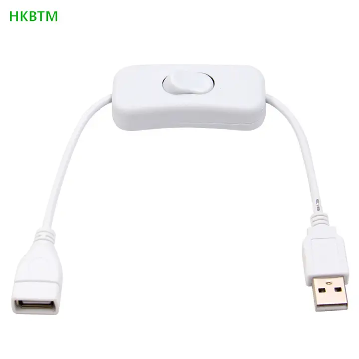 HKBTM 28cm USB Cable with Switch ON/OFF Cable Extension Toggle for USB Lamp USB Fan Power Supply Line Durable HOT SALE Adapter detail