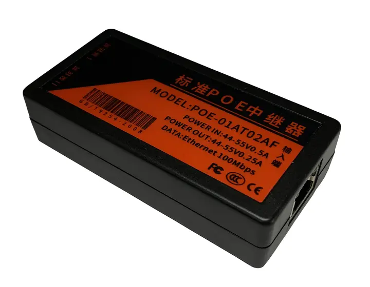 HKBTM 2 Port POE Extender 100Mbps with IEEE 802.3af Standard for NVR IP Camera AP IP VOICE POE Extend 100 meters for POE range detail